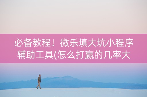 必备教程！微乐填大坑小程序辅助工具(怎么打赢的几率大)