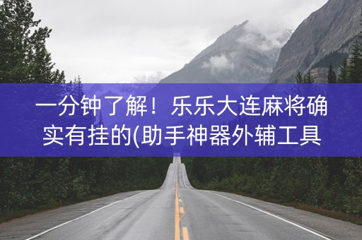 一分钟了解！乐乐大连麻将确实有挂的(助手神器外辅工具)