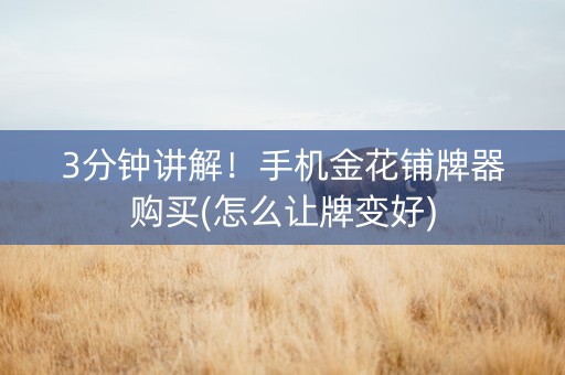 3分钟讲解！手机金花铺牌器购买(怎么让牌变好)