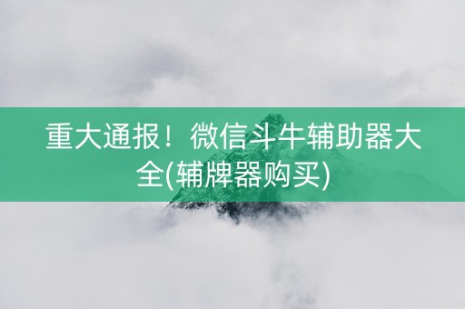 重大通报！微信斗牛辅助器大全(辅牌器购买)