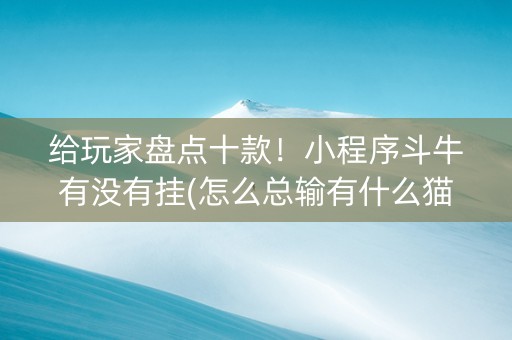 给玩家盘点十款！小程序斗牛有没有挂(怎么总输有什么猫腻)