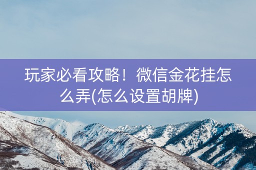 玩家必看攻略！微信金花挂怎么弄(怎么设置胡牌)