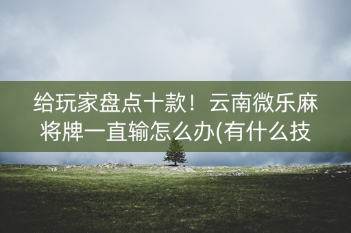 给玩家盘点十款！云南微乐麻将牌一直输怎么办(有什么技巧)