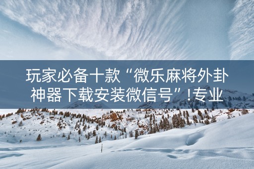 玩家必备十款“微乐麻将外卦神器下载安装微信号”!专业师傅带你一起了解（详细教程）-知乎