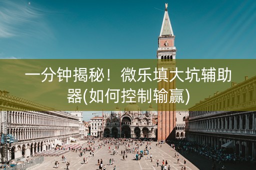 一分钟揭秘！微乐填大坑辅助器(如何控制输赢)