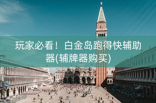 玩家必看！白金岛跑得快辅助器(辅牌器购买)