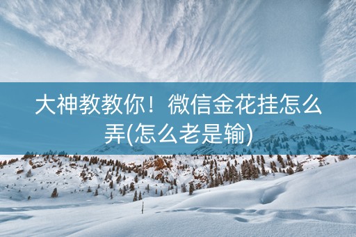 大神教教你！微信金花挂怎么弄(怎么老是输)