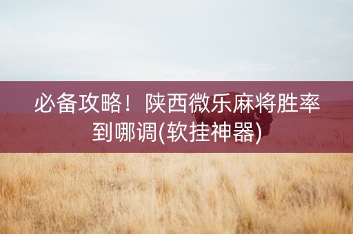 必备攻略！陕西微乐麻将胜率到哪调(软挂神器)