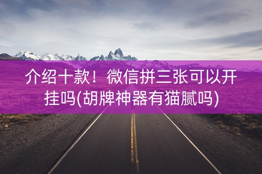 介绍十款！微信拼三张可以开挂吗(胡牌神器有猫腻吗)
