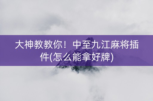 大神教教你！中至九江麻将插件(怎么能拿好牌)