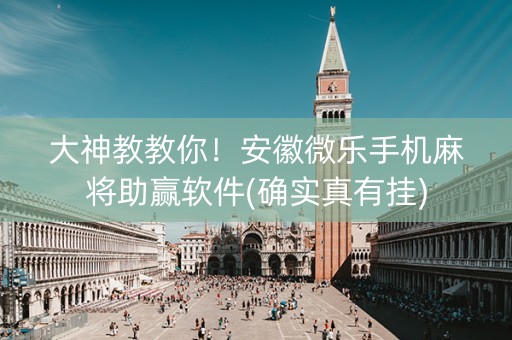 大神教教你！安徽微乐手机麻将助赢软件(确实真有挂)
