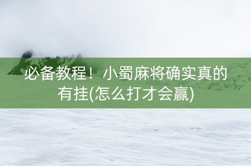 必备教程！小蜀麻将确实真的有挂(怎么打才会赢)