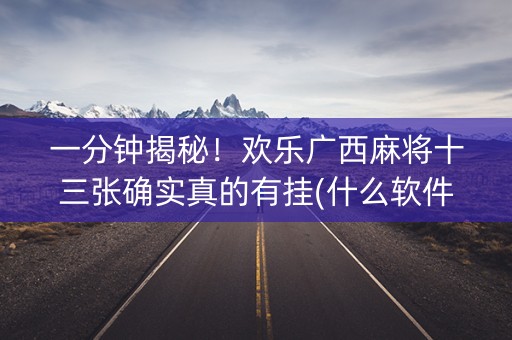 一分钟揭秘！欢乐广西麻将十三张确实真的有挂(什么软件可以赢)