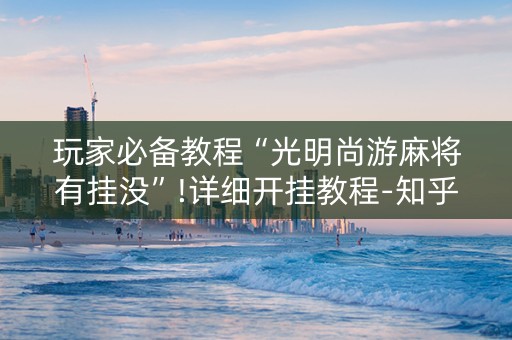 玩家必备教程“光明尚游麻将有挂没”!详细开挂教程-知乎
