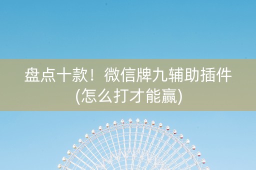 盘点十款！微信牌九辅助插件(怎么打才能赢)