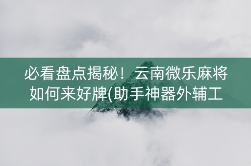 必看盘点揭秘！云南微乐麻将如何来好牌(助手神器外辅工具)