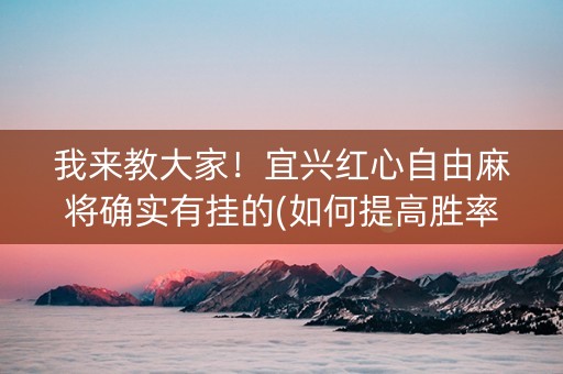我来教大家！宜兴红心自由麻将确实有挂的(如何提高胜率)