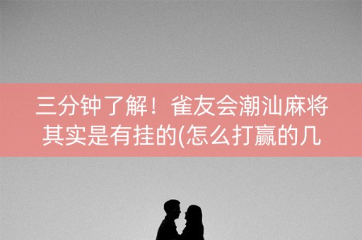 三分钟了解！雀友会潮汕麻将其实是有挂的(怎么打赢的几率大)