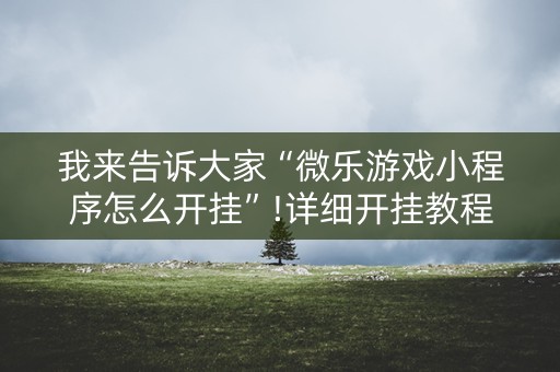 我来告诉大家“微乐游戏小程序怎么开挂”!详细开挂教程-知乎