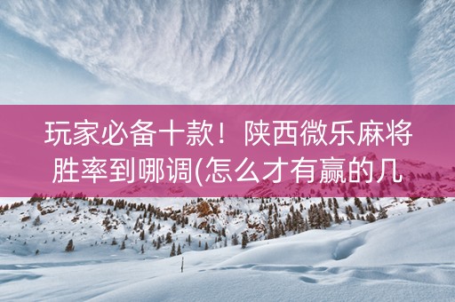玩家必备十款！陕西微乐麻将胜率到哪调(怎么才有赢的几率)