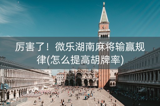 厉害了！微乐湖南麻将输赢规律(怎么提高胡牌率)