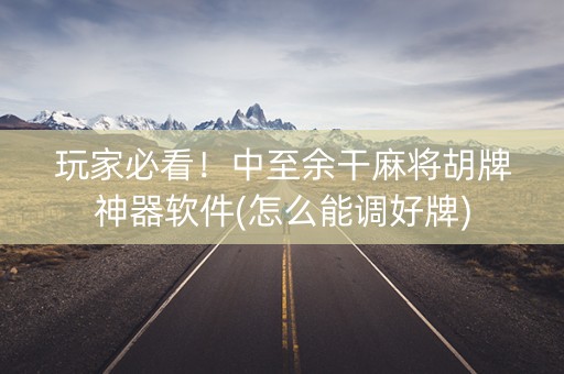 玩家必看！中至余干麻将胡牌神器软件(怎么能调好牌)