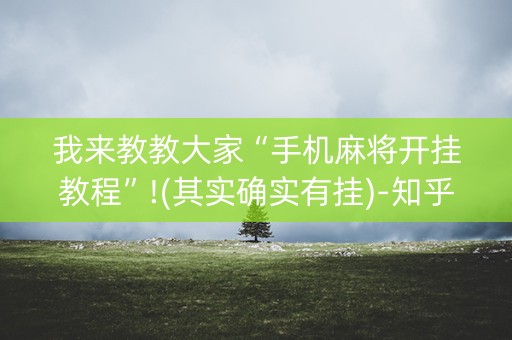 我来教教大家“手机麻将开挂教程”!(其实确实有挂)-知乎