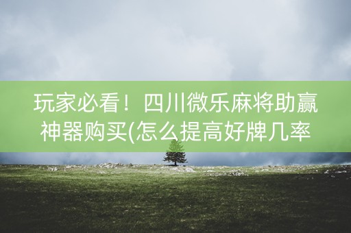 玩家必看！四川微乐麻将助赢神器购买(怎么提高好牌几率)