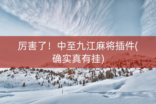 厉害了！中至九江麻将插件(确实真有挂)