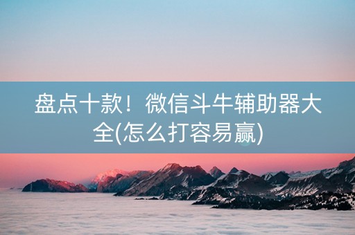 盘点十款！微信斗牛辅助器大全(怎么打容易赢)