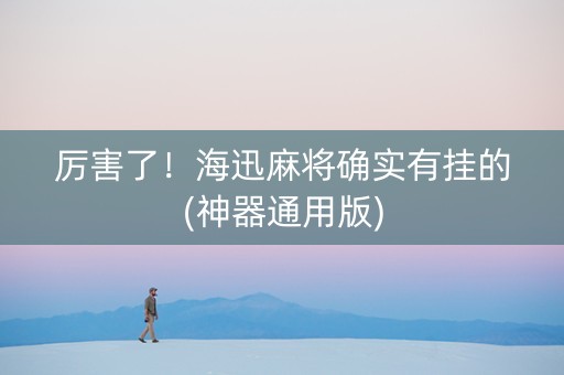 厉害了！海迅麻将确实有挂的(神器通用版)