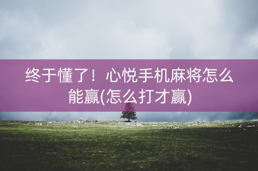 终于懂了！心悦手机麻将怎么能赢(怎么打才赢)