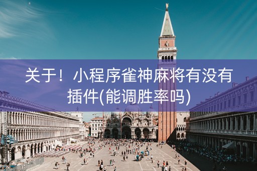 关于！小程序雀神麻将有没有插件(能调胜率吗)