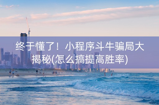 终于懂了！小程序斗牛骗局大揭秘(怎么搞提高胜率)