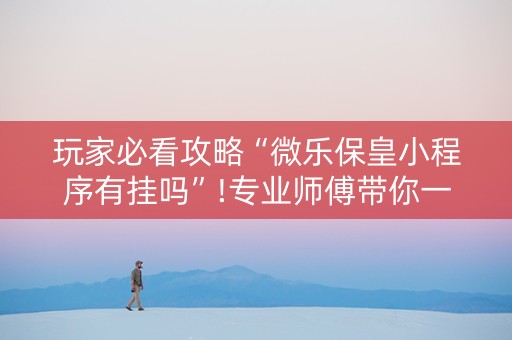 玩家必看攻略“微乐保皇小程序有挂吗”!专业师傅带你一起了解（详细教程）-知乎