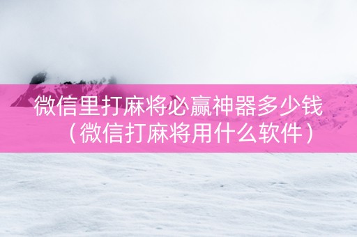 微信里打麻将必赢神器多少钱（微信打麻将用什么软件）