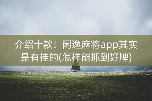 介绍十款！闲逸麻将app其实是有挂的(怎样能抓到好牌)