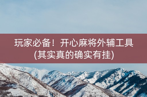 玩家必备！开心麻将外辅工具(其实真的确实有挂)