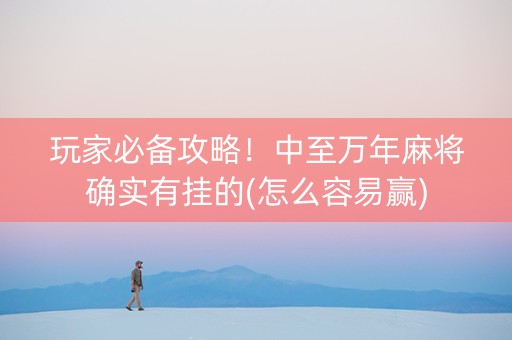 玩家必备攻略！中至万年麻将确实有挂的(怎么容易赢)