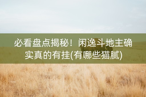 必看盘点揭秘！闲逸斗地主确实真的有挂(有哪些猫腻)