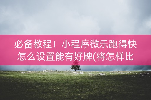 必备教程！小程序微乐跑得快怎么设置能有好牌(将怎样比较容易赢)