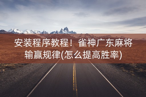 安装程序教程！雀神广东麻将输赢规律(怎么提高胜率)