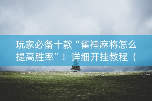 玩家必备十款“雀神麻将怎么提高胜率”！详细开挂教程（确实真的有挂)-知乎