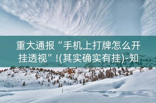 重大通报“手机上打牌怎么开挂透视”!(其实确实有挂)-知乎