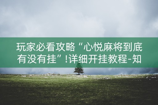 玩家必看攻略“心悦麻将到底有没有挂”!详细开挂教程-知乎