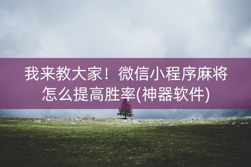 我来教大家！微信小程序麻将怎么提高胜率(神器软件)