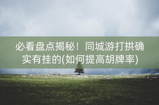 必看盘点揭秘！同城游打拱确实有挂的(如何提高胡牌率)