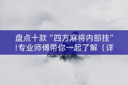 盘点十款“四方麻将内部挂”!专业师傅带你一起了解（详细教程）-知乎