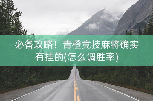 必备攻略！青橙竞技麻将确实有挂的(怎么调胜率)