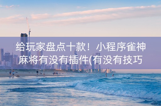 给玩家盘点十款！小程序雀神麻将有没有插件(有没有技巧)